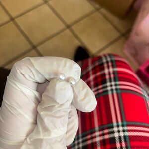 10k gold real freshwater pearl push back stud earrings